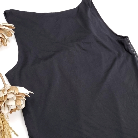 Talbots Charcoal Blk Soft Sequin Top Sz M - Picture 11 of 13